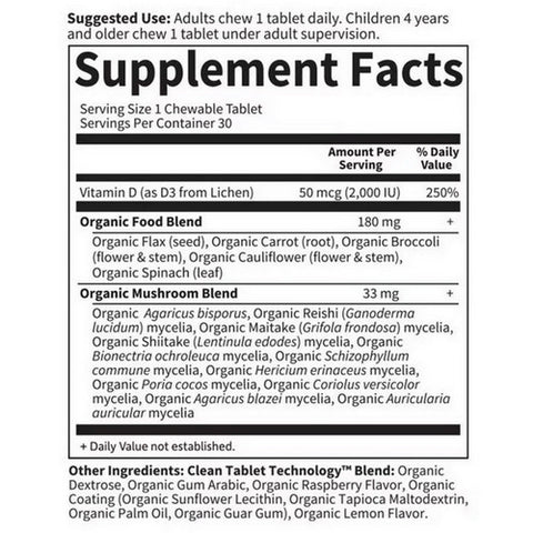 Garden of Life, Vegan D3, 2,000 IU, Raspberry-Lemon 30 Chews