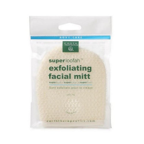 Earth Therapeutics, Loofah Exfoliating Facial Mitt, Count