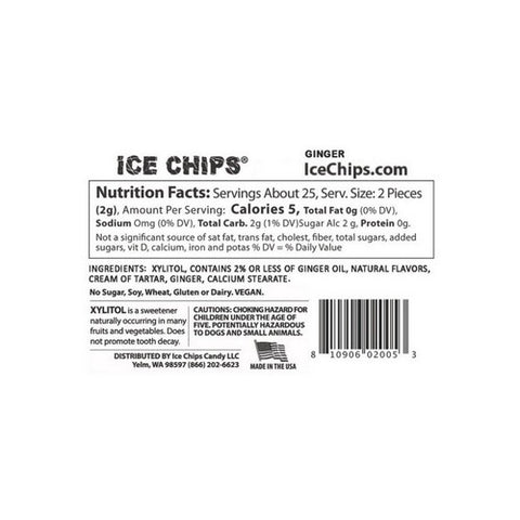Ice Chips Candy, Ice Chips Candy, Ginger 1.76 oz