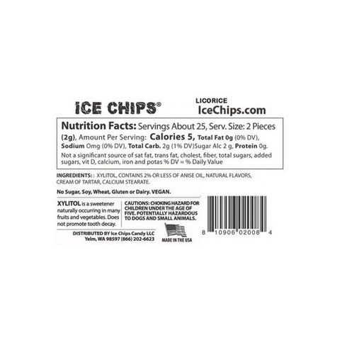 Ice Chips Candy, Ice Chips Candy, Licorice 1.76 oz
