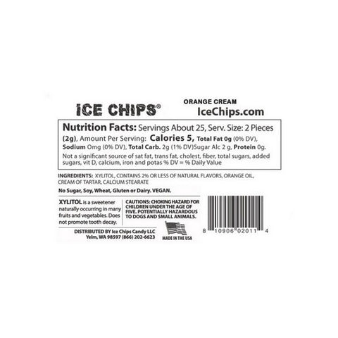 Ice Chips Candy, Ice Chips Candy, Orange Cream 1.76 oz