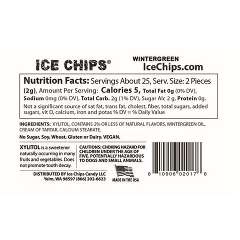Ice Chips Candy, Ice Chips Candy, Wintergreen 1.76 oz