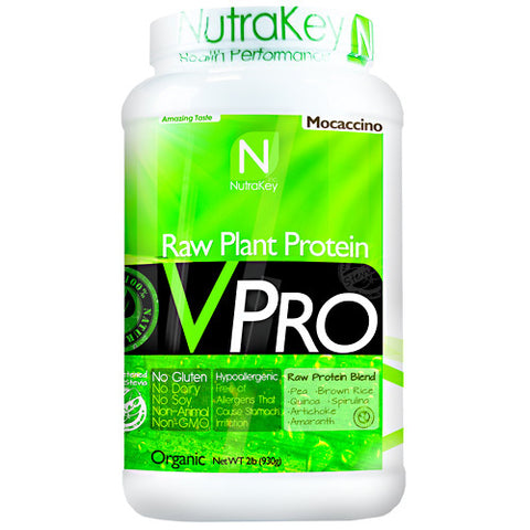 V-Pro Raw Plant Based Protein Powder Mocha 2 Lbs by Nutrakey