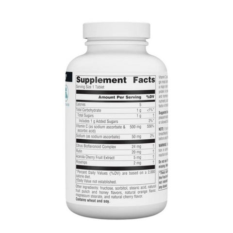Source Naturals, Chewable C Acerola Cherry, 500 mg, 100 Tabs