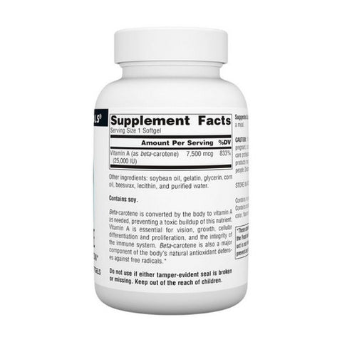 Source Naturals, Beta Carotene, 25000 IU, 250 Softgel