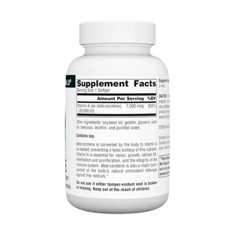 Source Naturals, Beta Carotene, 25000 IU, 250 Softgel