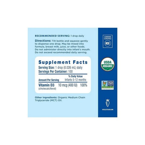 Mommys bliss, Organic Vitamin D Drops, .11 Oz