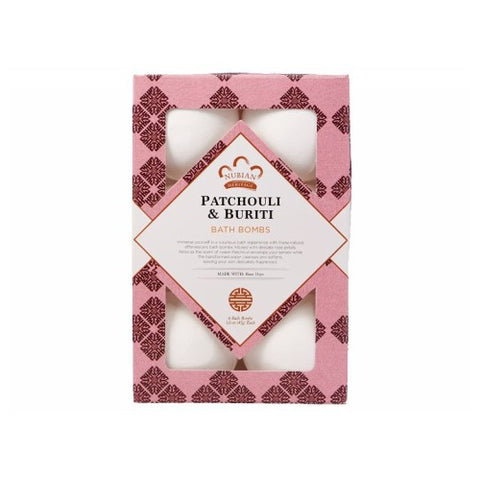 Nubian Heritage, Bath Bomb Patchouli And Buriti, Coconut Papaya 6 Count