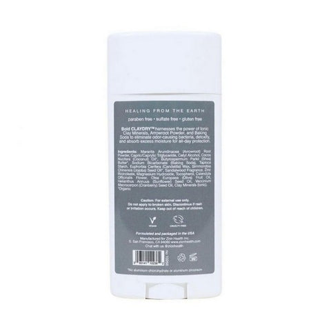 Zion Health, Clay Dry Deodorant, Sandalwood 2.5 Oz