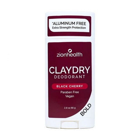 Zion Health, Clay Dry Deodorant, Black Cherry 2.5 Oz