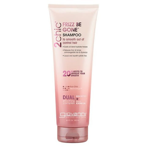 Giovanni Cosmetics, 2chic Frizz Be Gone Shampoo, Shea Butter & Sweet Almond Oil, 8.5 Oz