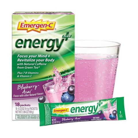 Alacer, Emergen-C Energy Plus, Blueberry Acai 18 Count