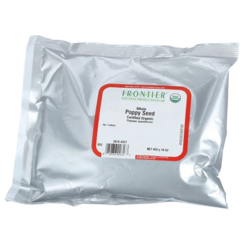 Frontier Coop, Organic Whole Poppy Seed, 16 Oz