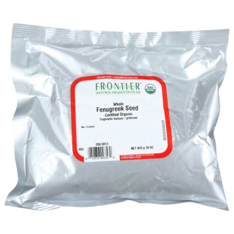 Frontier Coop, Organic Whole Fenugreek Seed, 16 Oz