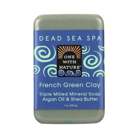 One with Nature, Triple Milled Mineral Soap, French Green Clay 7 Oz