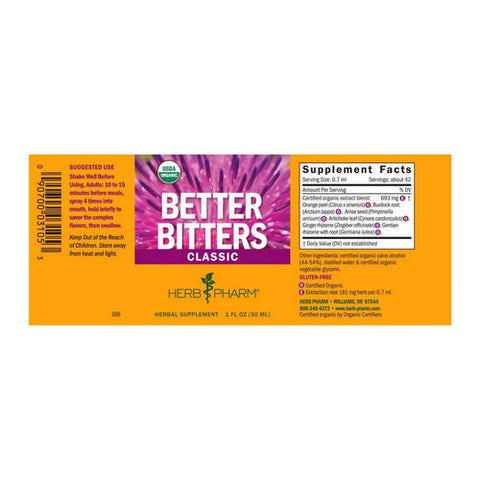 Herb Pharm, Better Bitters, Classic 1 Oz