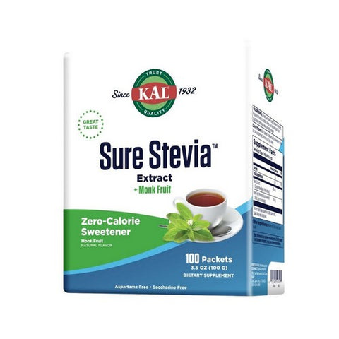 Kal, Stevia Plus Monk Fruit Unflavored, 100 Count