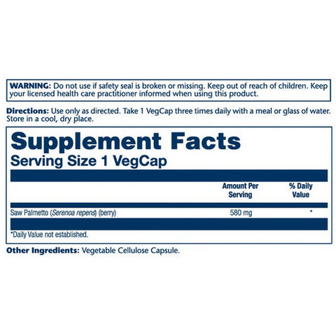 Solaray, Saw Palmetto, 580 mg, 100 Caps