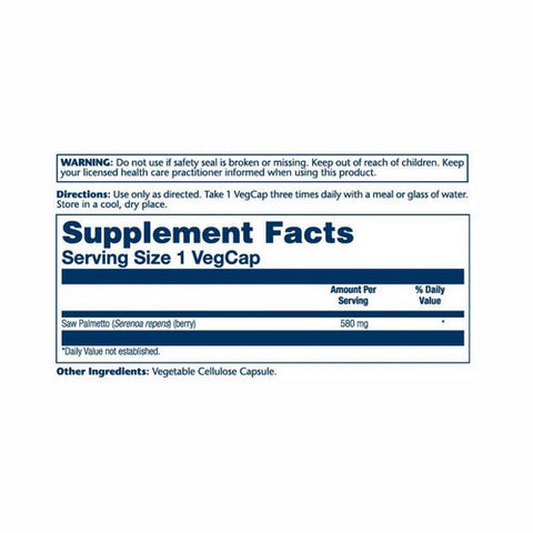 Solaray, Saw Palmetto, 580 mg, 100 Caps