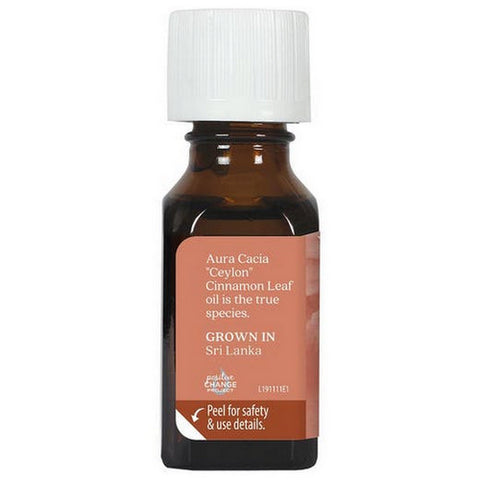 Aura Cacia, Essential Oil Cinnamon Leaf, (cinnamomum zeylanicum) 0.5 Fl Oz