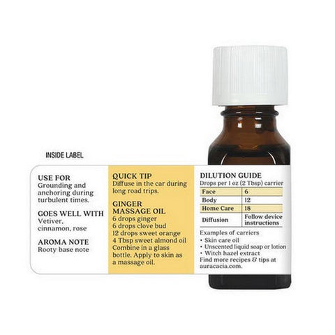Aura Cacia, Essential Oil Ginger, (zingiber officinale) 0.5 Fl Oz