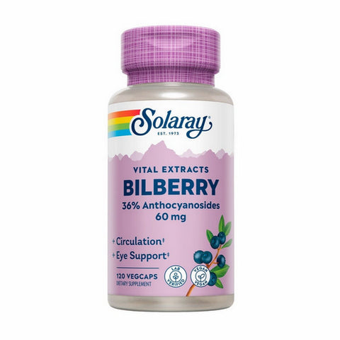 Solaray, Bilberry Berry Extract, 60 mg, 120 Veg Caps