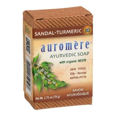 Auromere, Ayurvedic Soap, Sandal-Turmeric 2.75 Oz (Case of 3)