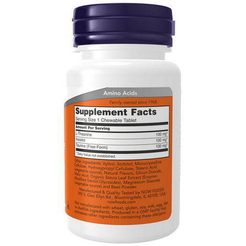 Now Foods, L-Theanine, 100 mg, 90 Veg Caps