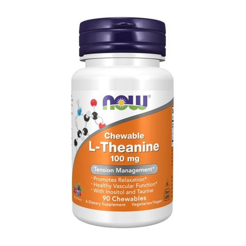 Now Foods, L-Theanine, 100 mg, 90 Veg Caps