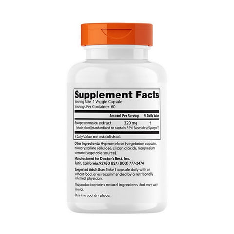 Doctors Best, Bacopa, 320 mg, 60 Veg Caps