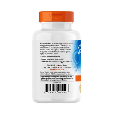 Doctors Best, High Absorption Iron with Ferrochel, 27 Mg, 120 Tabs