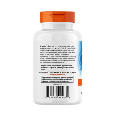 Doctors Best, Cinnamon Extract with CinSulin, 500 mg, 120 Veg Caps