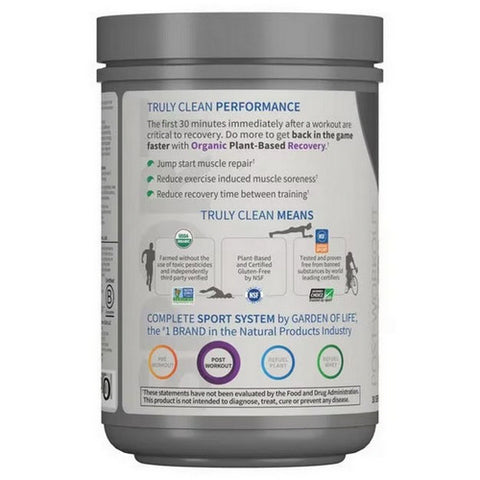 Garden of Life, Sport Organic Post-Workout Recovery, Blackberry Lemonade 15.7 Oz