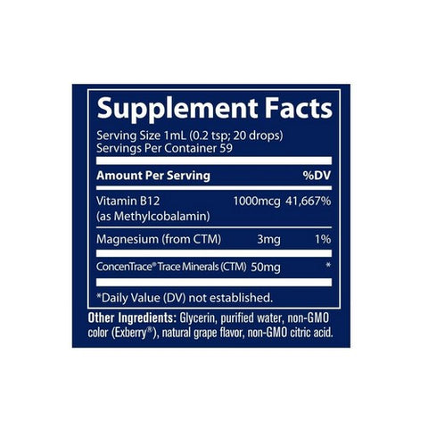 Trace Minerals, Liquid Ionic B12, 1,000 mcg, 2 Oz