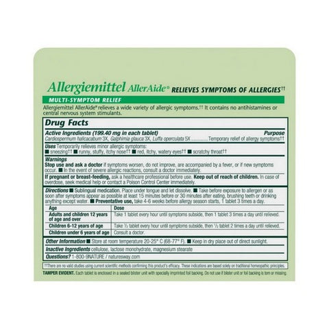 Boericke & Tafel, Allergiemittel AllerAide, Blister Pak 40 Tabs
