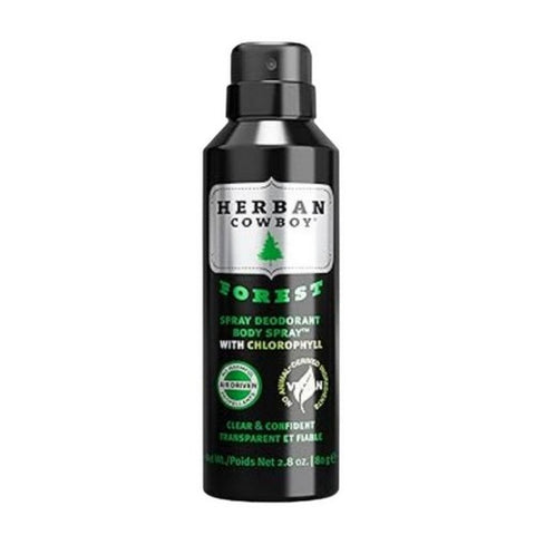 Herban Cowboy, Dry Spray  Deodorant, Forest 2.8 Oz
