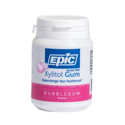 Epic Dental, Xylitol Sweetened Gum, Bubblegum 50 Count