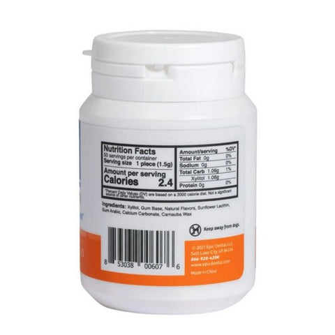 Epic Dental, Xylitol Sweetened Gum, Orange-Mang 50 Count