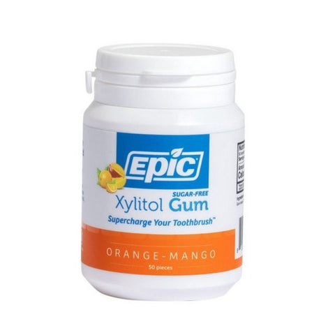 Epic Dental, Xylitol Sweetened Gum, Orange-Mang 50 Count