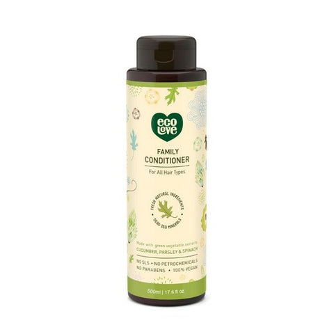 Eco Love, Green Vegetables Family Conditioner For All Hair Types, 17.6 Oz