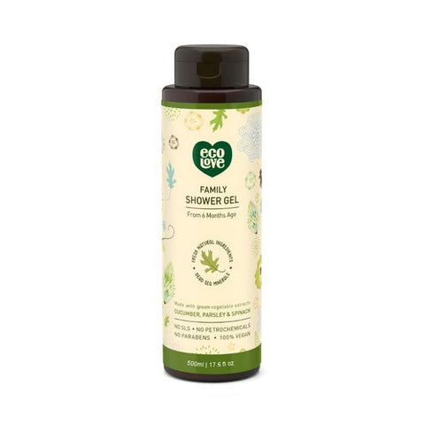 Eco Love, 100% Vegan Shower Gel, Cucumbers Parsley & Spinach 17.6 Oz