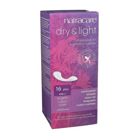 Natracare, Dry&Light Incontinence Pads Plus, 16 Count
