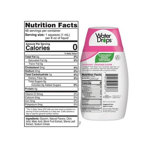 Sweetleaf Stevia, Water Drops, Raspberry Lemonade 1.62 Oz