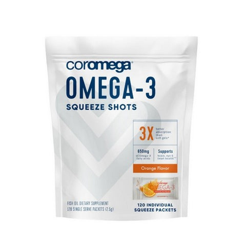 Coromega, Omega-3 Orange Squeeze, 120 Count