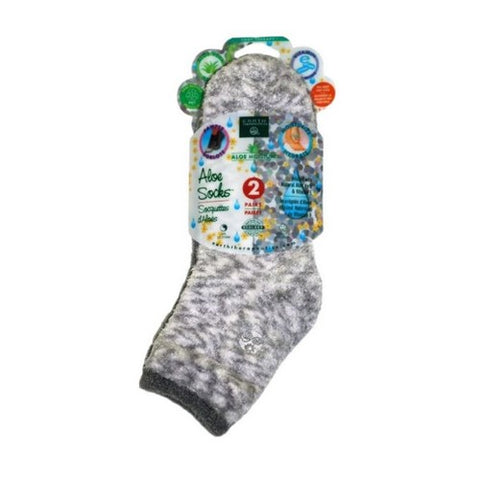 Earth Therapeutics, Aloe Infused Moisturizing Socks Gray Plaid, 2 Pair