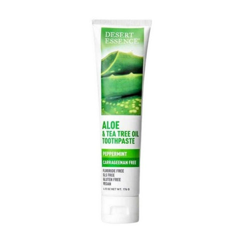 Desert Essence, Aloe & Tea Tree Oil Carrageenan Free Toothpaste, 6.25 Oz