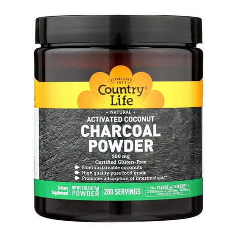 Country Life, Activated Charcoal Powder, 500 mg, 5 Oz
