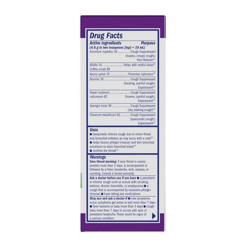 Boericke & Tafel, Nighttime Cough & Bronchial Syrup, 4 Fl Oz