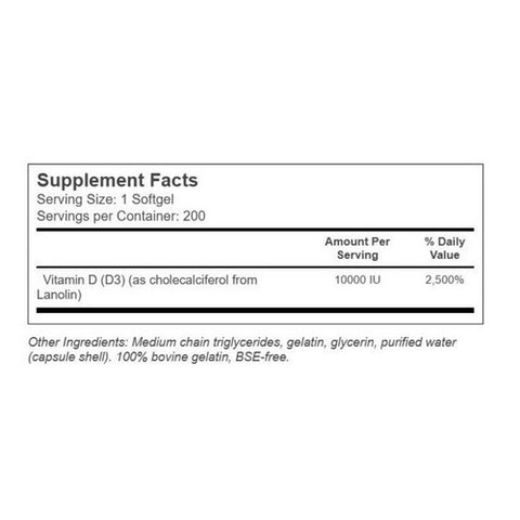 Country Life, Vitamin D3, 250 mcg, 200 Softgels