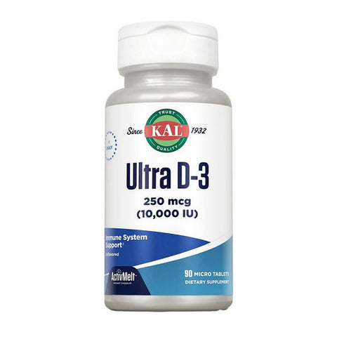 Kal, Ultra D-3 10000 IU ActivMelt, 90 Count
